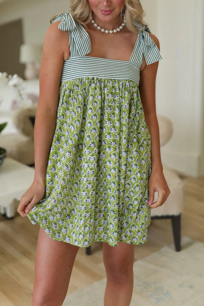 Floral Tie Shoulder Dress image 0