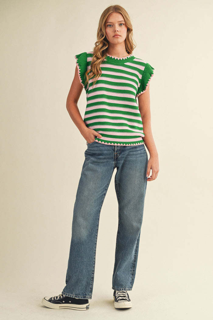 Green & Pink Sweater image 0