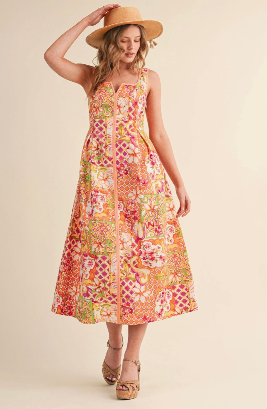Floral Print Midi Dress