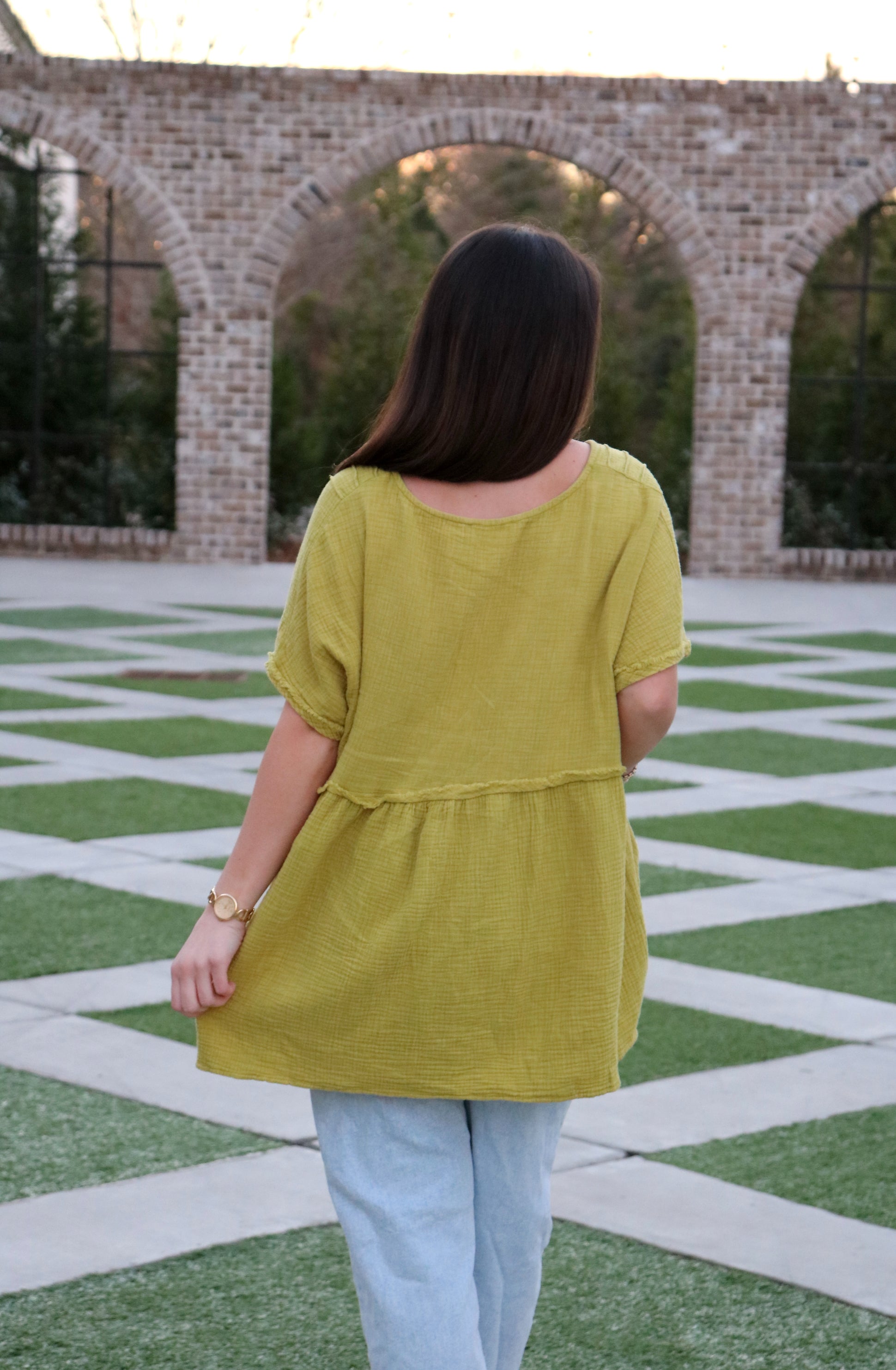 Gauze Button Front Top image 1