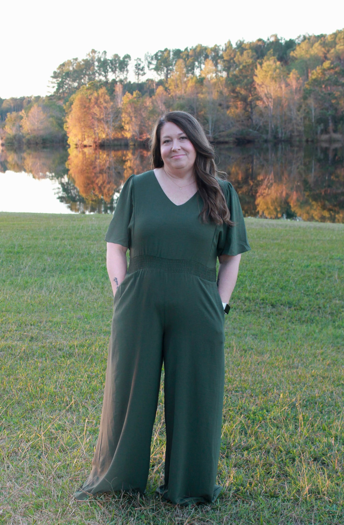 Green Wide Leg Jumpsuit image 0