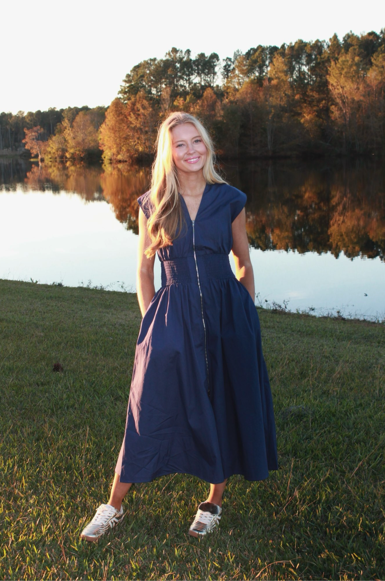 Navy Midi Dress image 0
