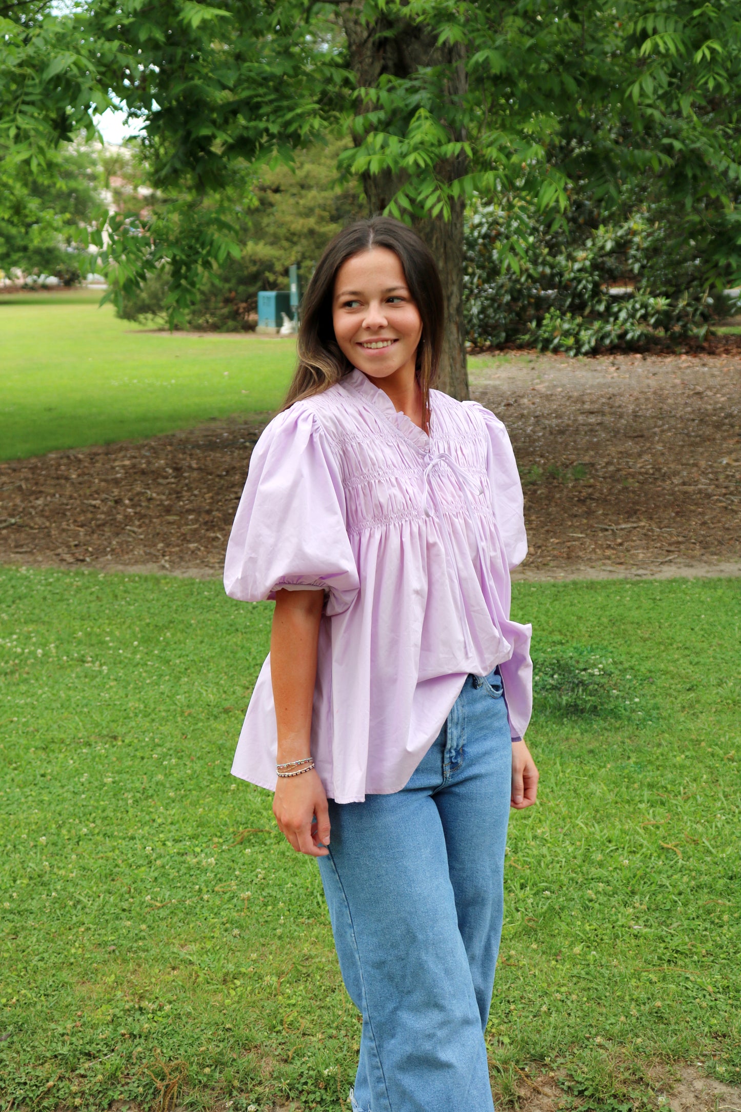 Purple Puff Sleeve Bouse image 0
