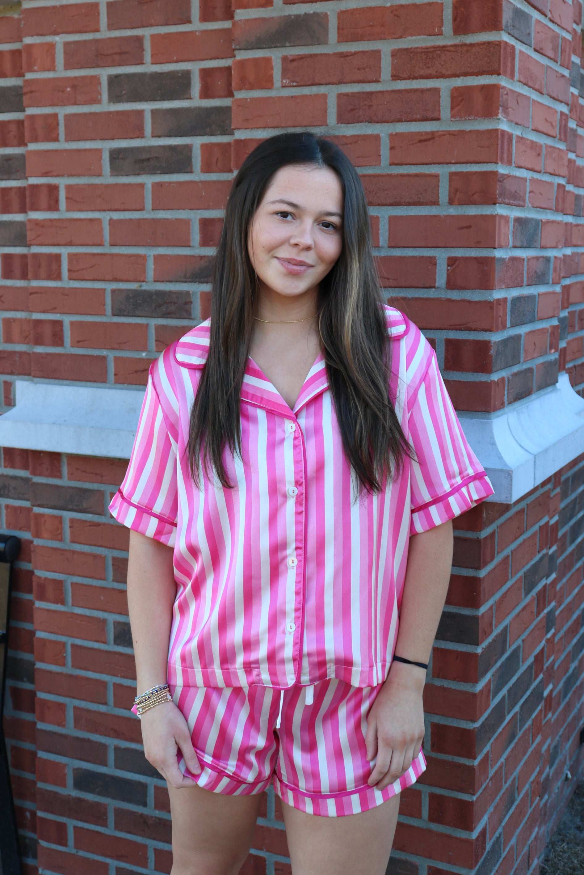 Pink Stripe Pajama Set - Plus image 0