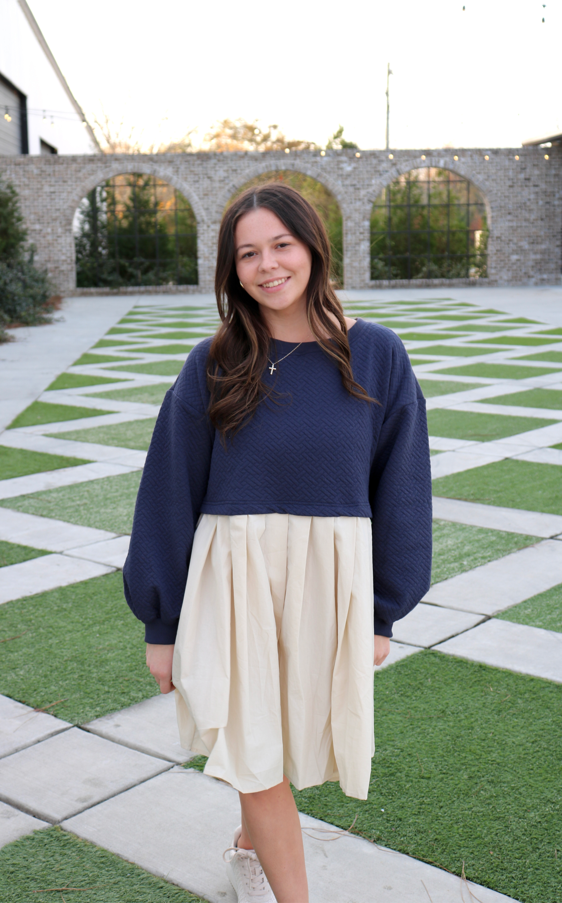 Long Sleeve Color Block Dress image 1