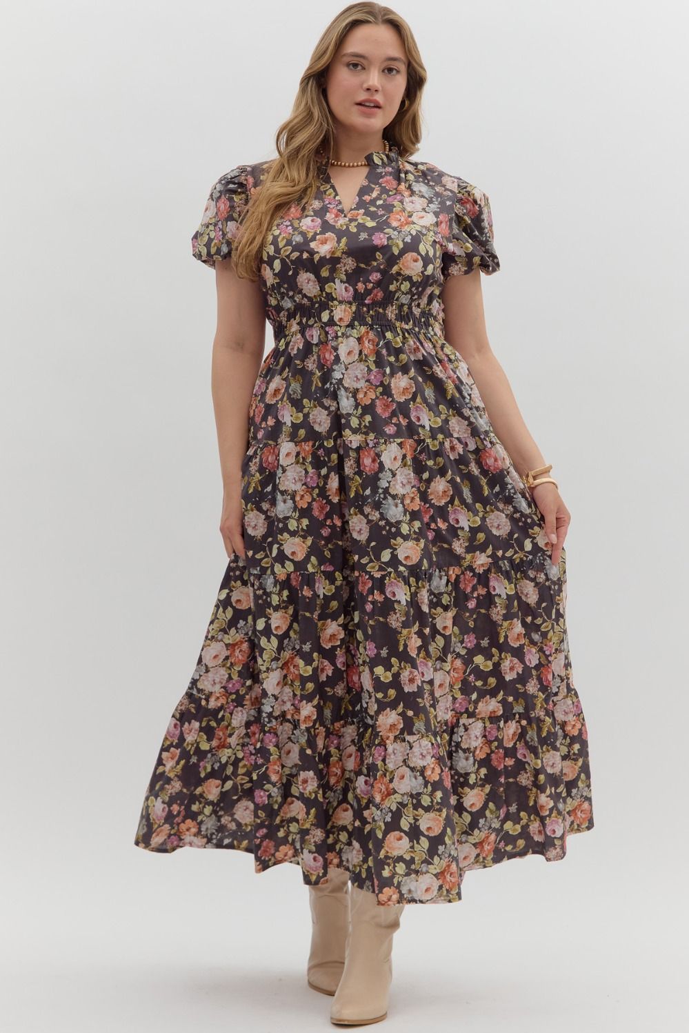 Chocolate Floral Dress image 0