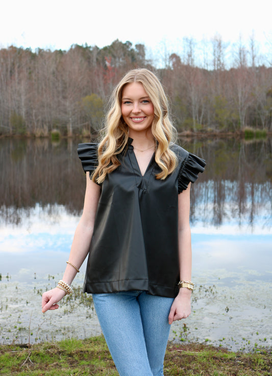 Black Leather Top image 0