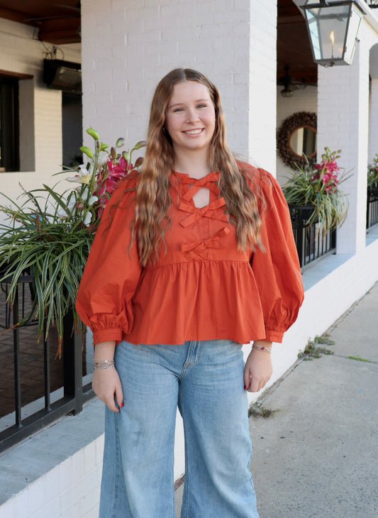Peplum Bow Top image 0