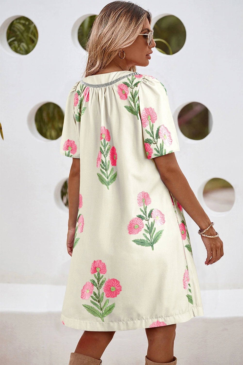 Apricot Floral Dress image 1