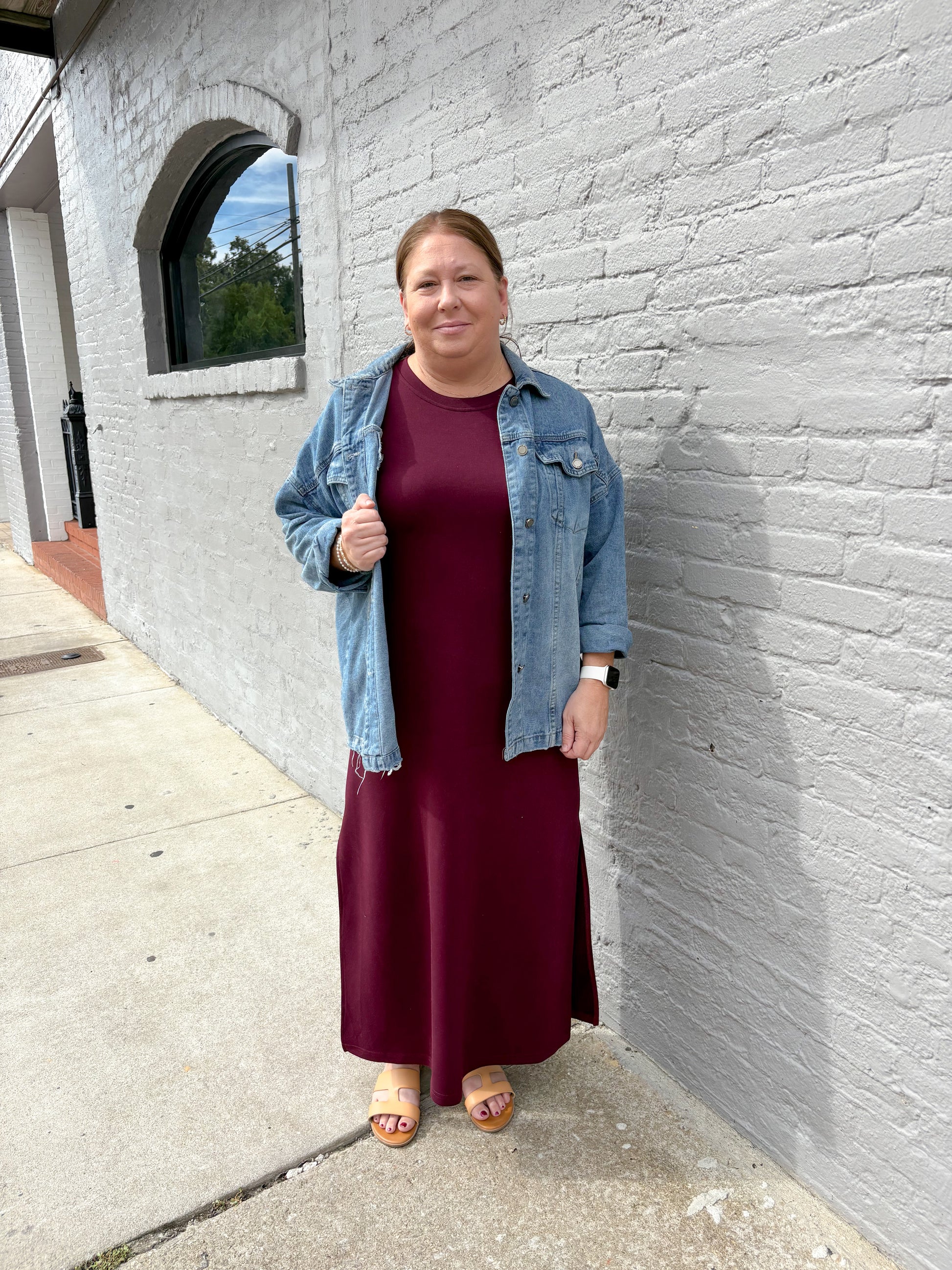 Wine Midi Dress with pockets image 0