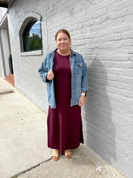Wine Midi Dress with pockets image 0
