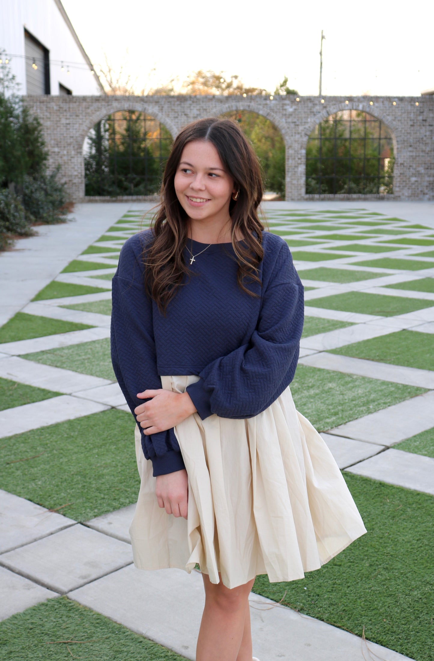 Long Sleeve Color Block Dress image 0