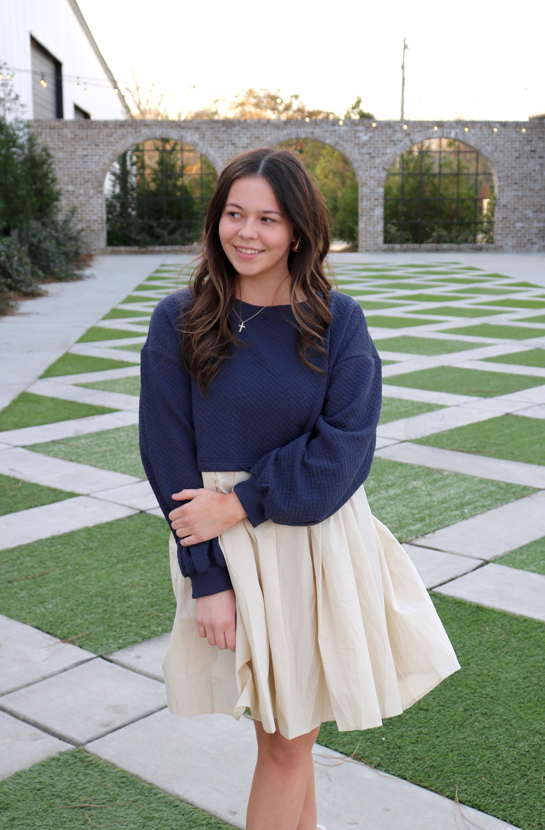 Long Sleeve Color Block Dress image 0