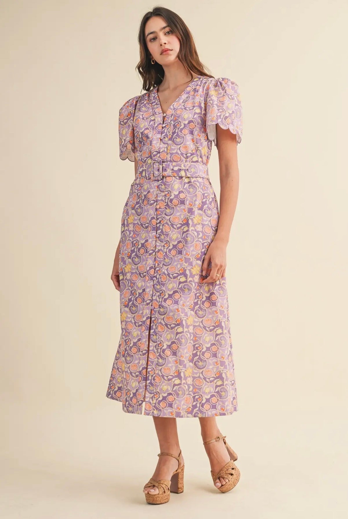 Bright Lilac Midi Dress