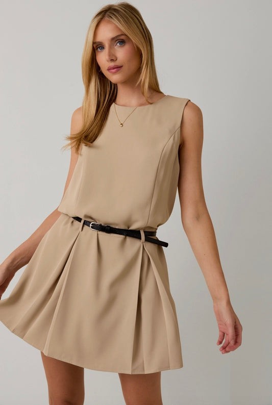 Taupe Drop Waist Dress