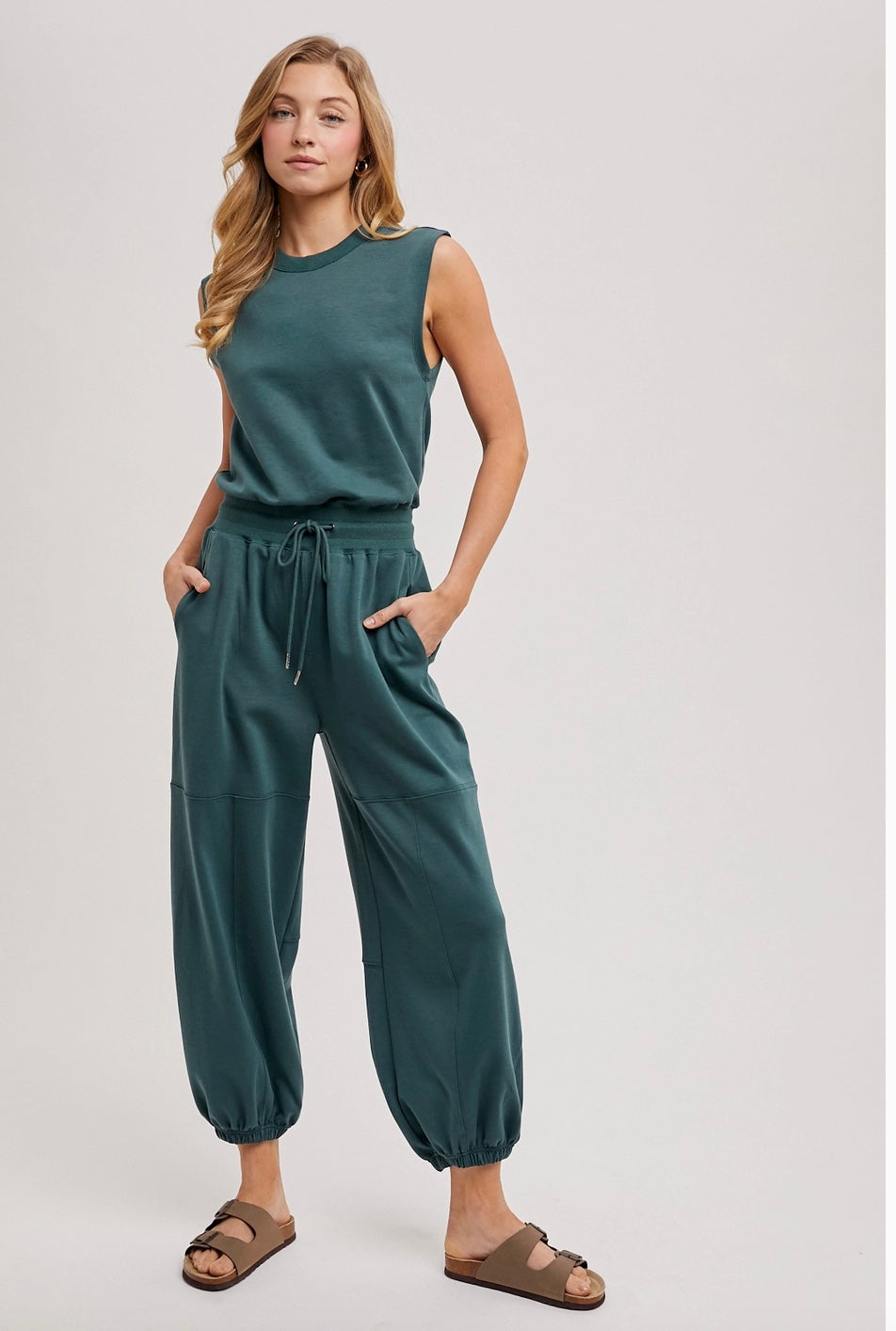Sleeveless Jumpsuit Hunter Green