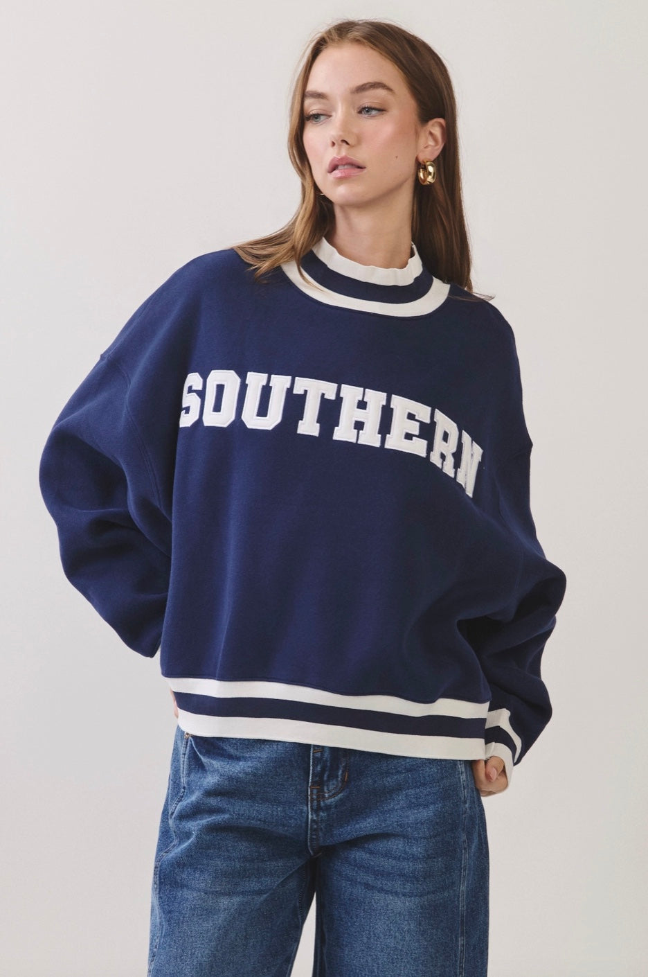 Southern Varsity Mock Neck Sweatshirt