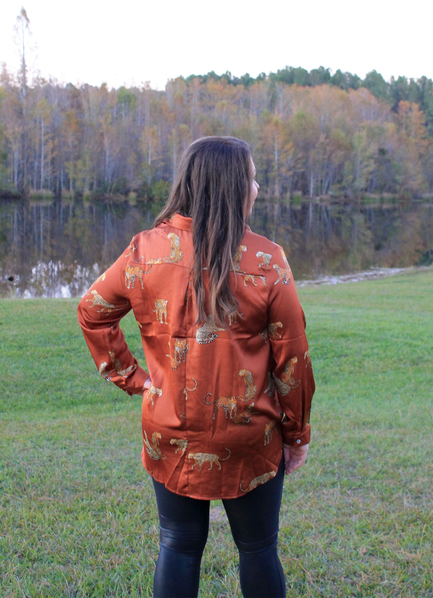 Satin Animal Print Blouse image 1