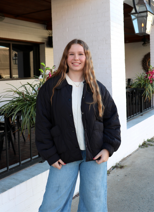 Black Quilted Jacket image 0