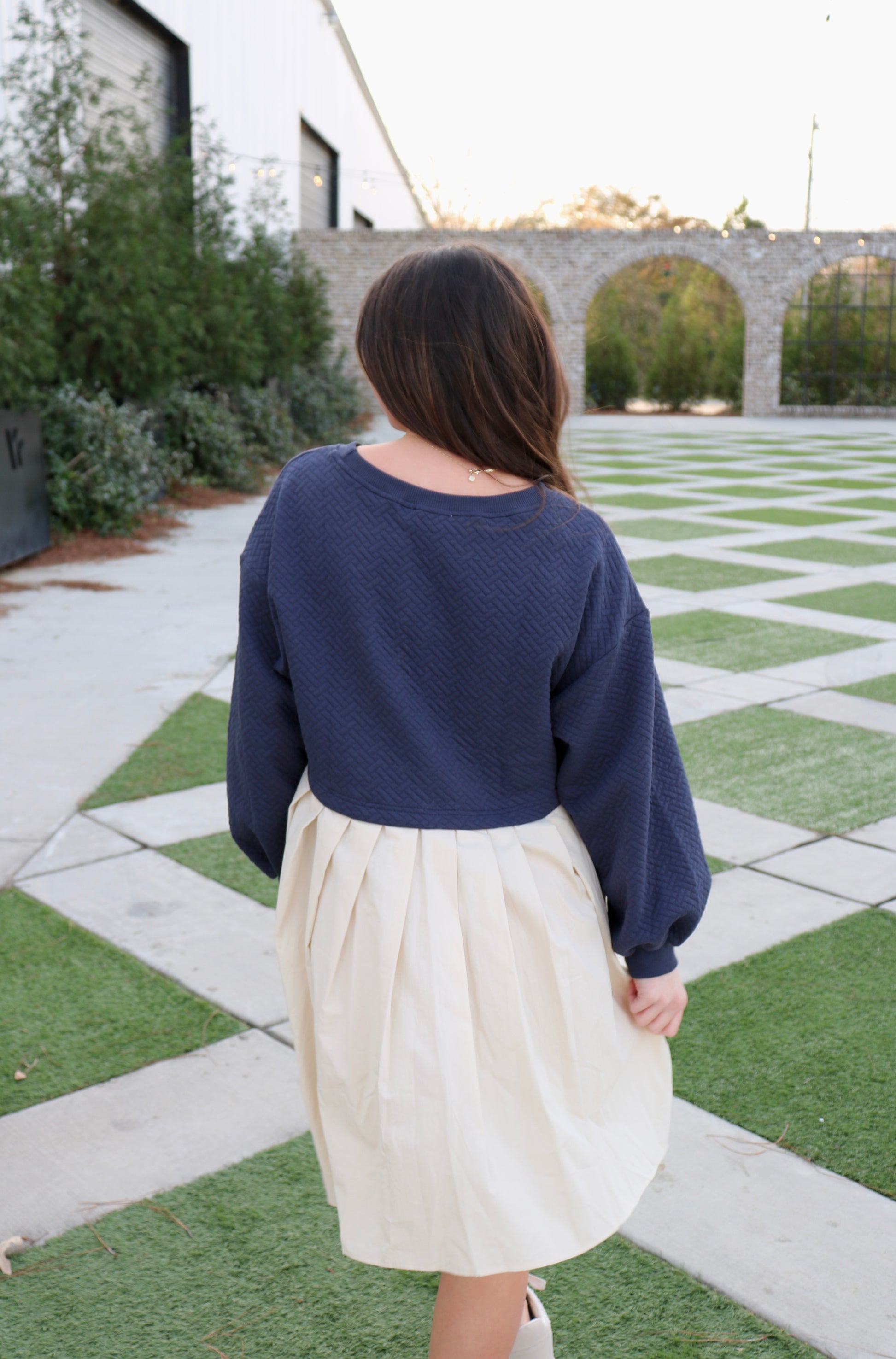 Long Sleeve Color Block Dress image 2