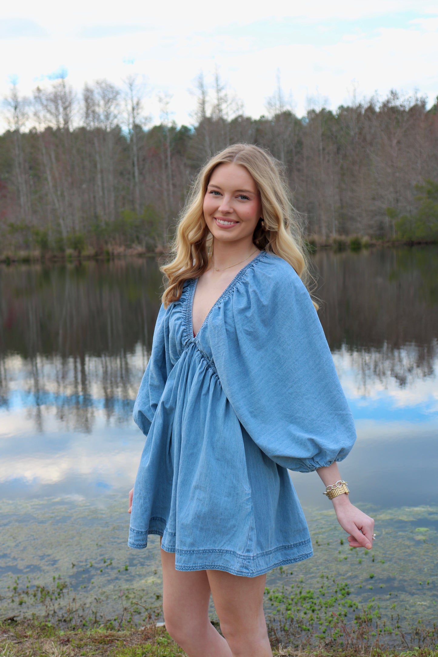 Light Wash Denim Dress image 1