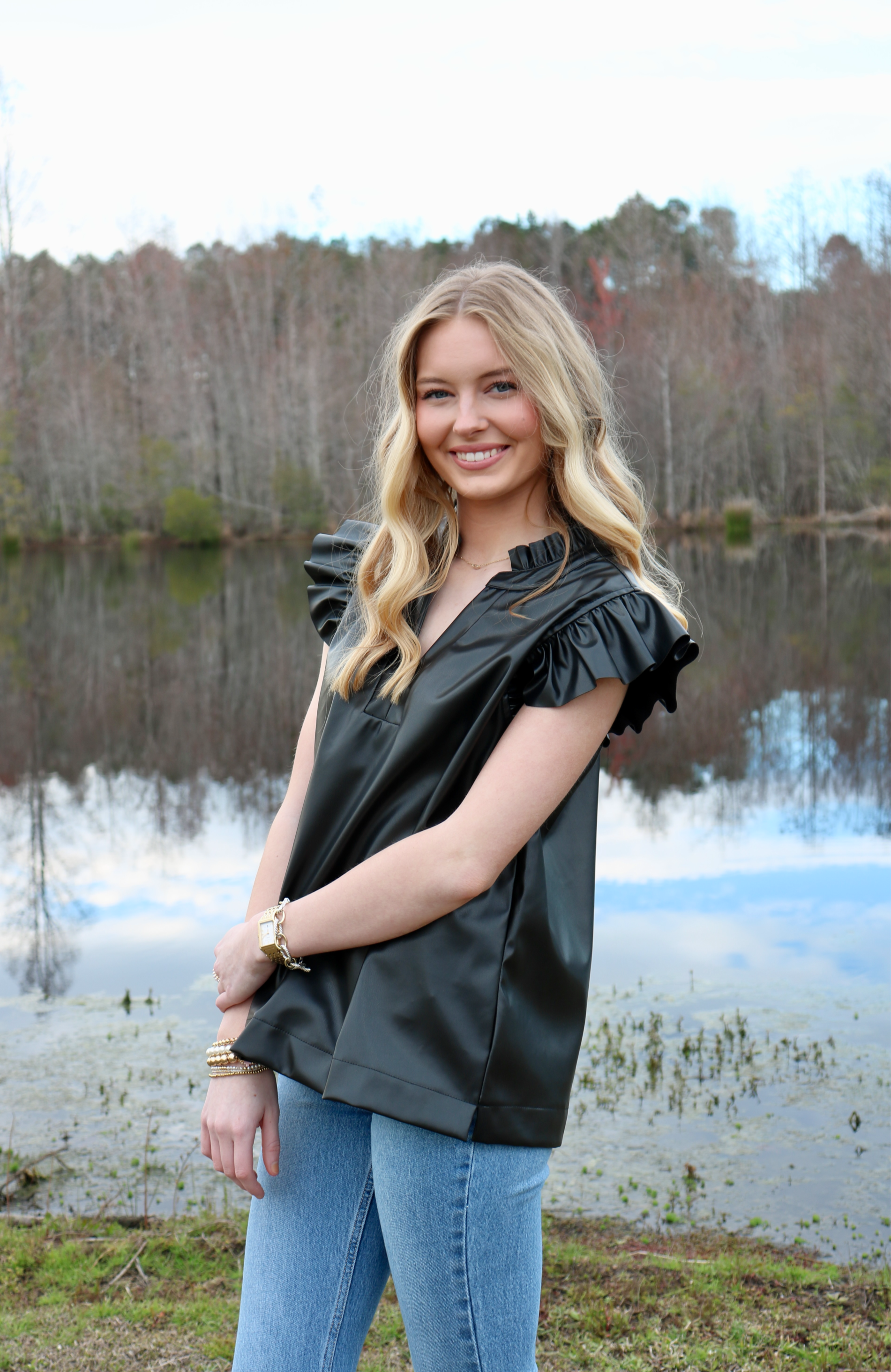 Black Leather Top image 1