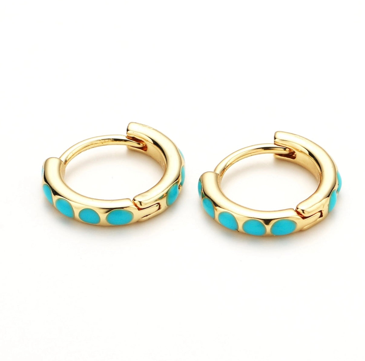 Turquoise hoop earrings image 0